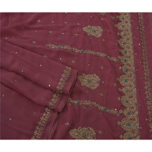 Load image into Gallery viewer, Saree Blend Georgette Hand Beaded Fabric Premium 5 Yd Sari
