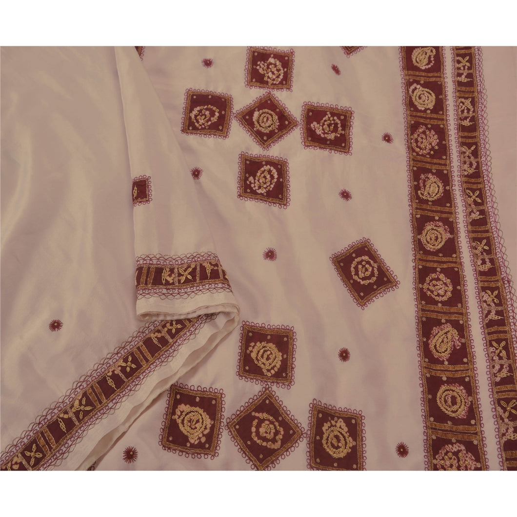 Saree Art Silk Hand Beaded Craft Fabric Premium Ethnic Sari