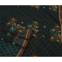 Load image into Gallery viewer, Sanskriti Vintage Saree Blend Georgette Embroidered Green Fabric Sari 5 Yd
