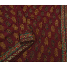 Load image into Gallery viewer, Sanskriti Vintage Saree Blend Georgette Embroidered Dark Red Ethnic Fabric Sari
