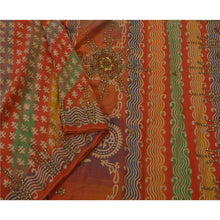 Load image into Gallery viewer, Saree Pure Crepe Silk Hand Beaded Multicolor Fabric Sari 5 Yd
