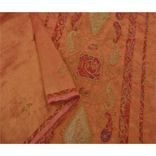 Load image into Gallery viewer, Golden Pink Saree Tissue Hand Beaded Premium Fabric Sari Craft
