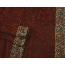 Load image into Gallery viewer, Brown Saree Blend Georgette Printed Fabric Premium Sari 5 Yd
