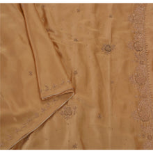 Load image into Gallery viewer, Brown Saree Satin Hand Beaded Craft Fabric Cultural 5 Yd Sari
