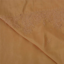 Load image into Gallery viewer, Brown Saree Satin Hand Beaded Craft Fabric Cultural 5 Yd Sari
