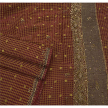 Load image into Gallery viewer, Sanskriti Vintage Red Saree Blend Georgette Hand Beaded Fabric 5 Yd Premium Sari
