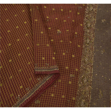 Load image into Gallery viewer, Sanskriti Vintage Red Saree Blend Georgette Hand Beaded Fabric 5 Yd Premium Sari
