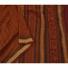 Load image into Gallery viewer, Orange Saree Blend Cotton Woven Craft Fabric Printed 5 Yd Sari
