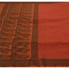 Sanskriti Vintage Orange Saree Art Silk Woven Craft Sustainable Fabric Premium 5 Yd Sari