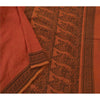 Sanskriti Vintage Orange Saree Art Silk Woven Craft Sustainable Fabric Premium 5 Yd Sari