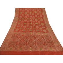 Load image into Gallery viewer, Orange Saree 100% Pure Silk Woven Fabric Craft Premium Sari
