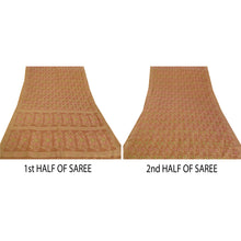 Load image into Gallery viewer, Brown Saree Pure Silk Woven Craft Fabric Premium 5 Yd Sari
