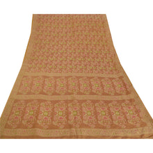 Load image into Gallery viewer, Brown Saree Pure Silk Woven Craft Fabric Premium 5 Yd Sari
