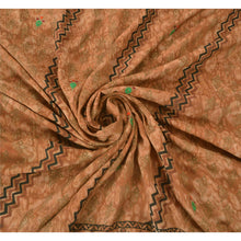 Load image into Gallery viewer, Brown Saree Pure Silk Hand Beaded Fabric Craft Premium Sari
