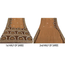 Load image into Gallery viewer, Brown Saree 100% Pure Silk Batik Work Craft Fabric 5 Yd Sari
