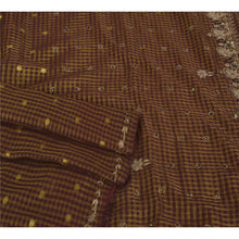 Load image into Gallery viewer, Sanskriti Vintage Purple Saree Blend Georgette Hand Beaded Fabric Craft Sari
