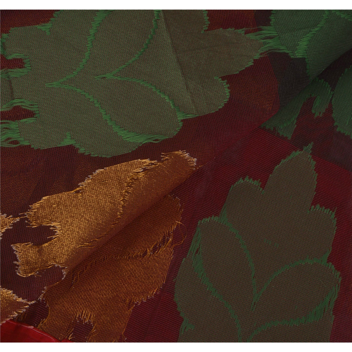 Sanskriti Vintage Black Saree Blend Cotton Kota Sari Craft 5 Yd Premium Sustainable Fabric