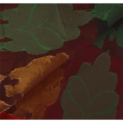 Sanskriti Vintage Black Saree Blend Cotton Kota Sari Craft 5 Yd Premium Sustainable Fabric