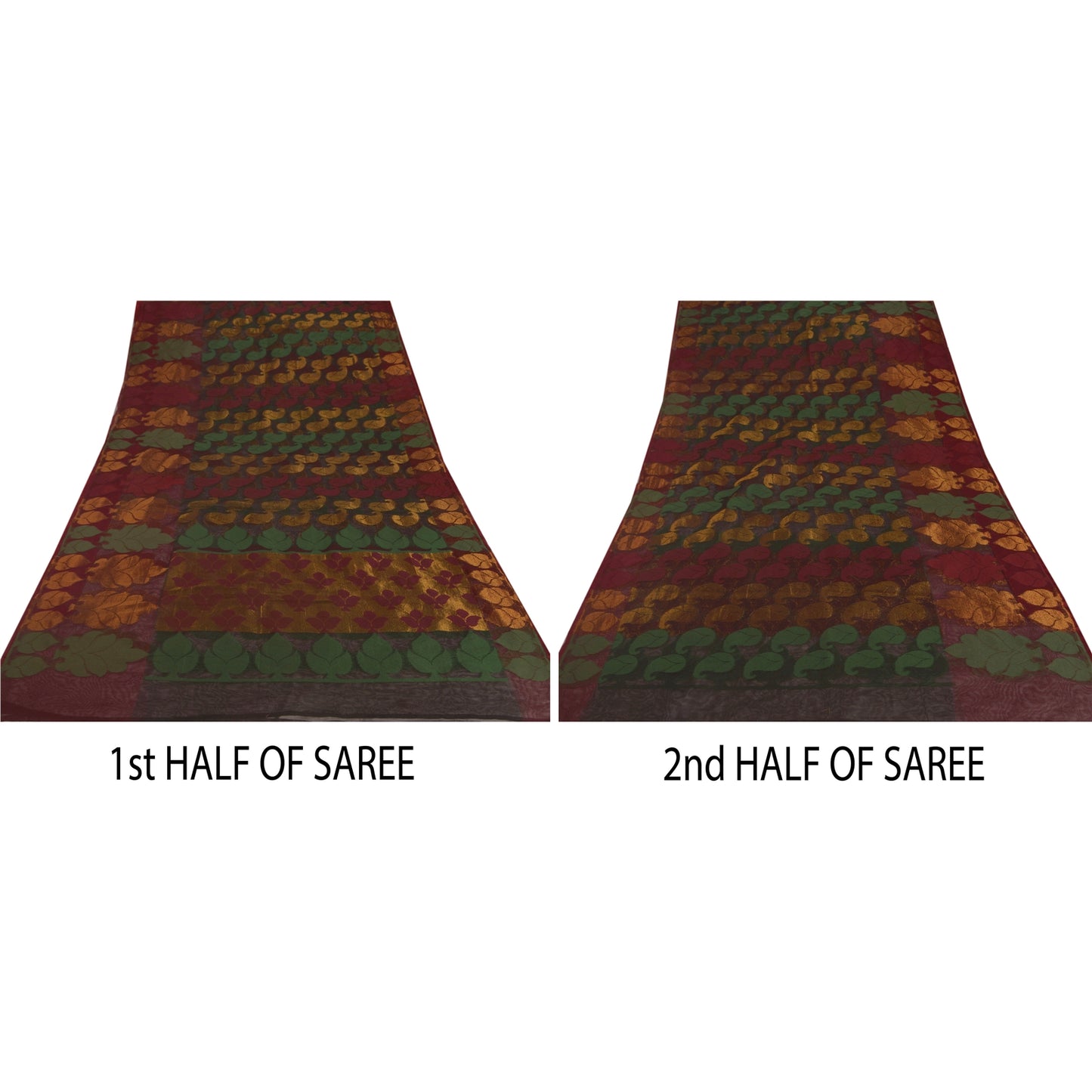 Sanskriti Vintage Black Saree Blend Cotton Kota Sari Craft 5 Yd Premium Sustainable Fabric