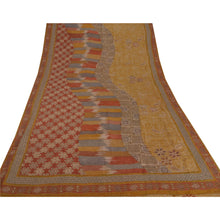 Load image into Gallery viewer, Sanskriti Vintage Yellow Saree Pure Crepe Silk Fabric Embroidery Zari Craft Sari
