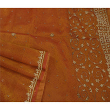Load image into Gallery viewer, Brown Saree Tissue Fabric Hand Beaded Woven Craft Ethnic Sari
