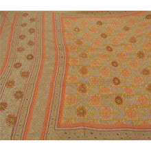 Load image into Gallery viewer, Sanskriti Vintage Yellow Saree Pure Crepe Silk Hand Beaded Fabric Craft Sari

