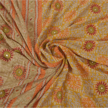 Load image into Gallery viewer, Sanskriti Vintage Yellow Saree Pure Crepe Silk Hand Beaded Fabric Craft Sari
