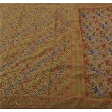 Load image into Gallery viewer, Cream Saree Blend Silk Woven Printed Fabric Craft Premium Sari
