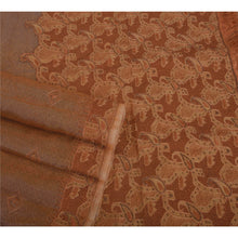 Load image into Gallery viewer, Brown Saree Pure Organza Silk Fabric Hand Beaded Craft Sari
