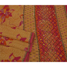 Load image into Gallery viewer, Cream Saree Pure Crepe Silk Fabric Hand Beaded Premium Sari
