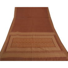 Load image into Gallery viewer, Brown Saree Blend Silk Craft 5 Yd Fabric Woven Premium Sari
