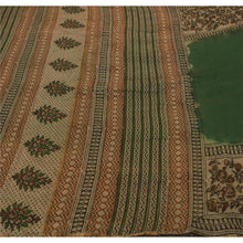 Load image into Gallery viewer, Green Saree Blend Silk Block Print Craft 5 Yd Fabric Sari

