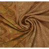 Sanskriti Vintage Brown Saree Blend Silk Woven Craft 5 Yd Sustainable Fabric Premium Sari