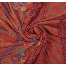 Load image into Gallery viewer, Sanskriti Vintage Pink Sarees Pure Crepe Silk Embroidered 5 YD Fabric Craft Sari
