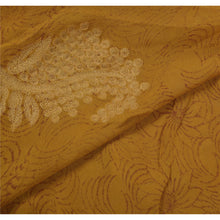 Load image into Gallery viewer, Sanskriti Vintage Mustard Sarees Blend Georgette Embroidered Craft Fabric Sari
