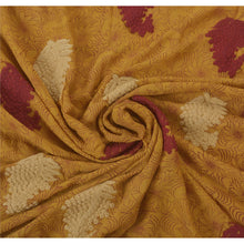 Load image into Gallery viewer, Sanskriti Vintage Mustard Sarees Blend Georgette Embroidered Craft Fabric Sari
