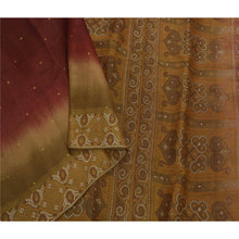 Load image into Gallery viewer, Dark Red Saree Pure Silk Woven Craft 5 Yd Fabric Bandhani Sari
