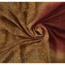 Load image into Gallery viewer, Dark Red Saree Pure Silk Woven Craft 5 Yd Fabric Bandhani Sari

