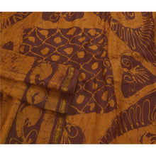 Load image into Gallery viewer, Sanskriti Vintage Orange Saree Pure Silk Batik Work Sari Craft Decor 5 Yd Fabric
