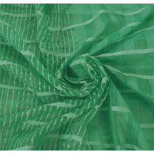 Load image into Gallery viewer, Sanskriti Vintage Green Saree Art Silk Woven Craft Fabric Premium Sari Blouse Pc

