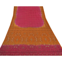 Load image into Gallery viewer, Sanskriti Vintage Pink Saree Art Silk Hand Beaded Craft 5Yd Fabric Bandhani Sari
