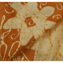 Load image into Gallery viewer, Cream Saree Pure Silk Batik Work Craft 5 Yd Soft Fabric Sari
