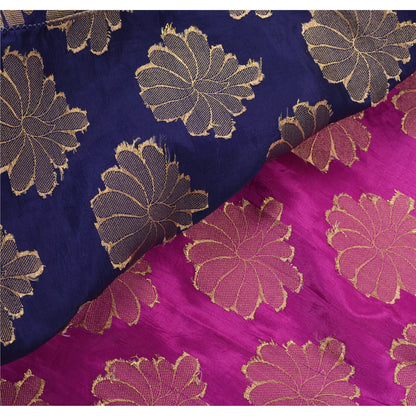 Sanskriti Vintage Pink Saree Art Silk Woven Craft 5 Yd Soft Sustainable Fabric Premium Sari