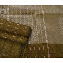Load image into Gallery viewer, Sanskriti Vintage Green Saree Blend Silk Woven Craft 5 Yd Fabric Premium Sari
