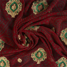 Load image into Gallery viewer, Sanskriti Vintage Green Georgette Sarees Embroidered Woven Bandhani Print Fabric Sari
