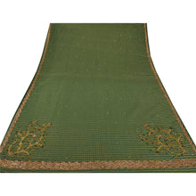 Load image into Gallery viewer, Sanskriti Vintage Green Indian Sari Georgette Hand Beaded Woven Fabric Sarees
