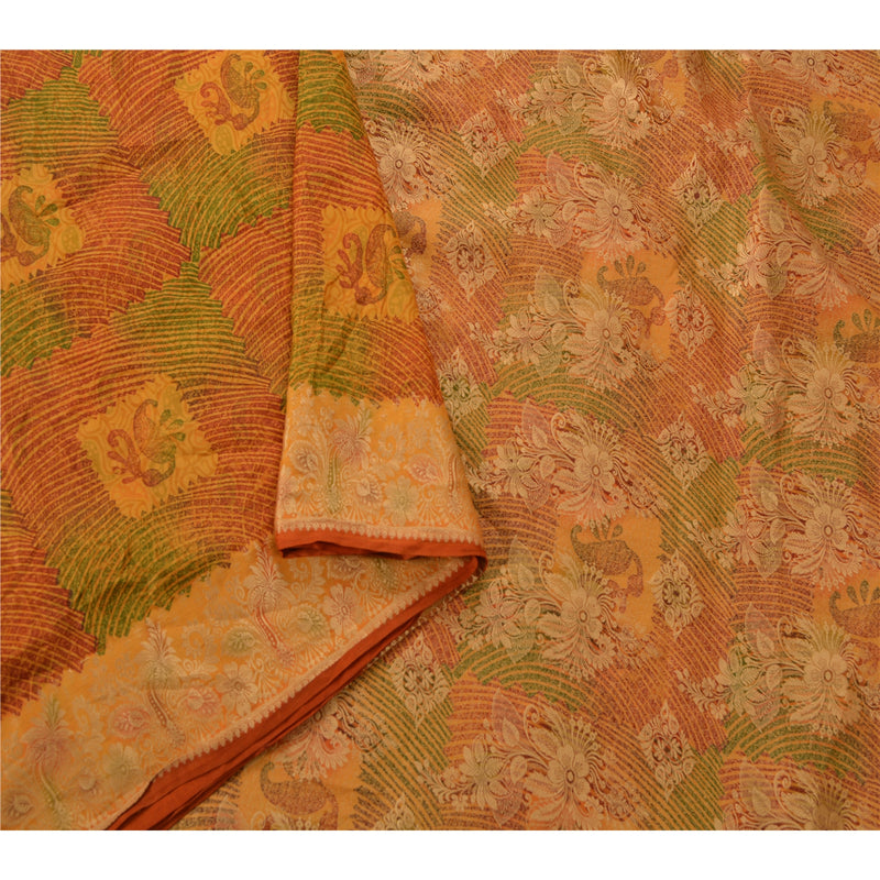 Sanskriti Vintage Indian Sari 100% Pure Silk Woven Printed Craft Sustainable Fabric Sarees