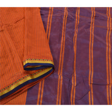Load image into Gallery viewer, Orange Saree Blend Silk Woven Craft 5 Yd Fabric Premium Sari
