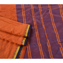 Load image into Gallery viewer, Orange Saree Blend Silk Woven Craft 5 Yd Fabric Premium Sari
