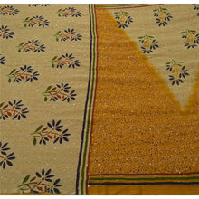 Load image into Gallery viewer, Sanskriti Vinatage Mustard Saree Georgette Fabric Hand Embroidered Kantha Sari
